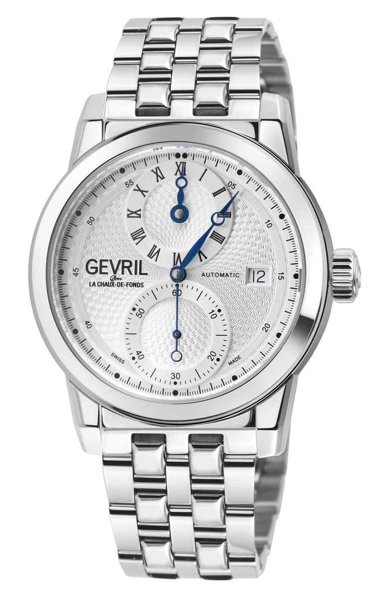 GEVRIL Gramercy Bracelet Watch, 39mm, Main, color,