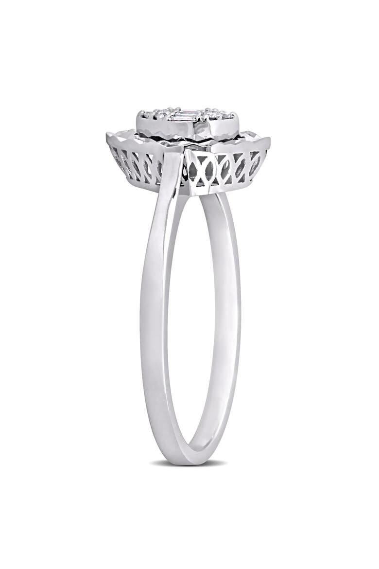 Diamond Marquise-Shape Cluster Ring 14k, Alternate, color, 14k White Gold