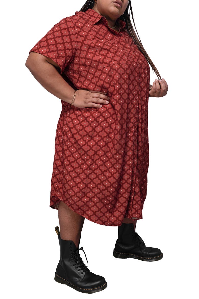 The Empower Shirt Dress, Alternate, color, MODERN FLEUR CINNAMON
