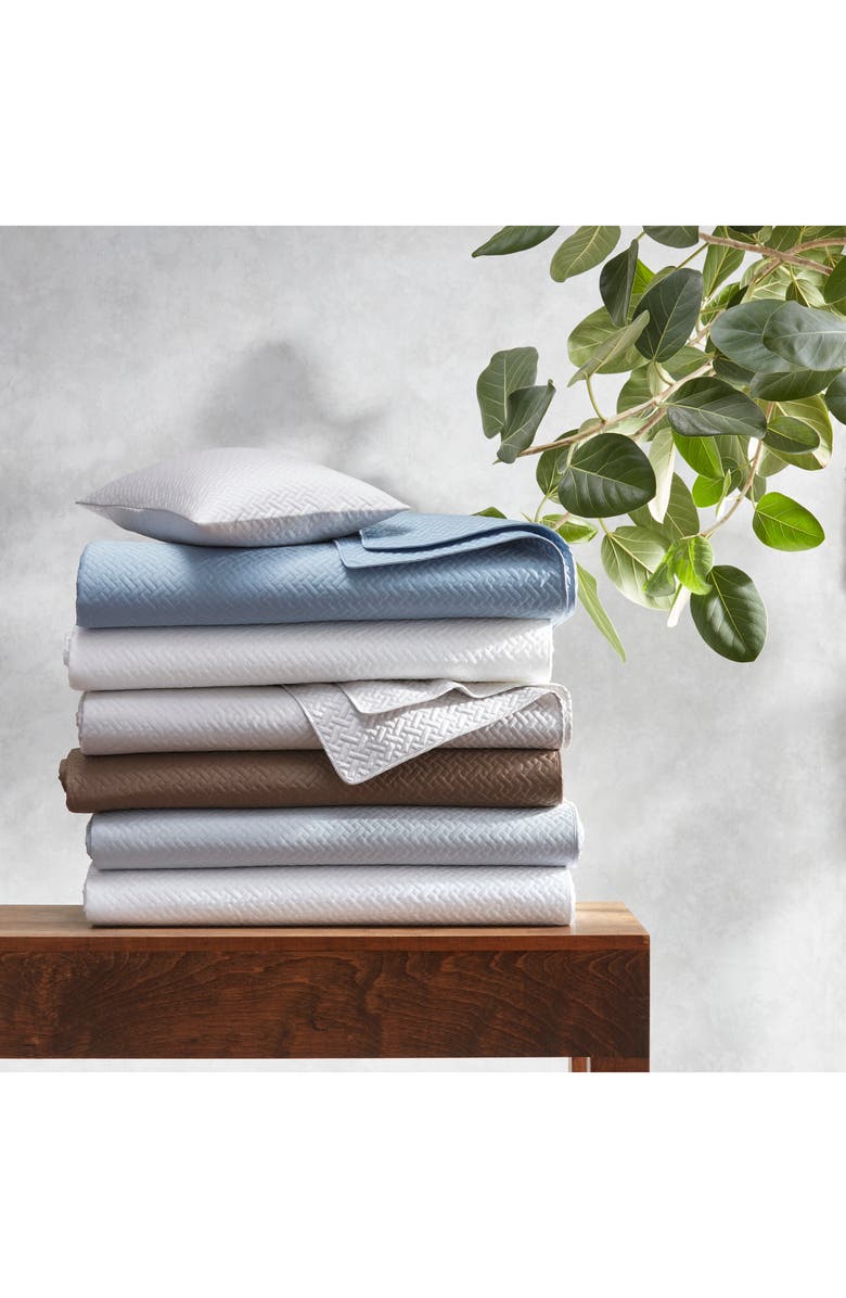 Matouk Basket Weave Cotton Sateen Boudoir Sham, Alternate, color, White