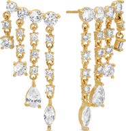 EYE CANDY LOS ANGELES Mariana Cubic Zirconia Fringe Drop Crawler Earrings