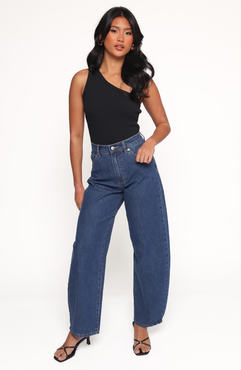 Petal & Pup Nysa One-Shoulder Stretch Cotton Top, Alternate, color, Black