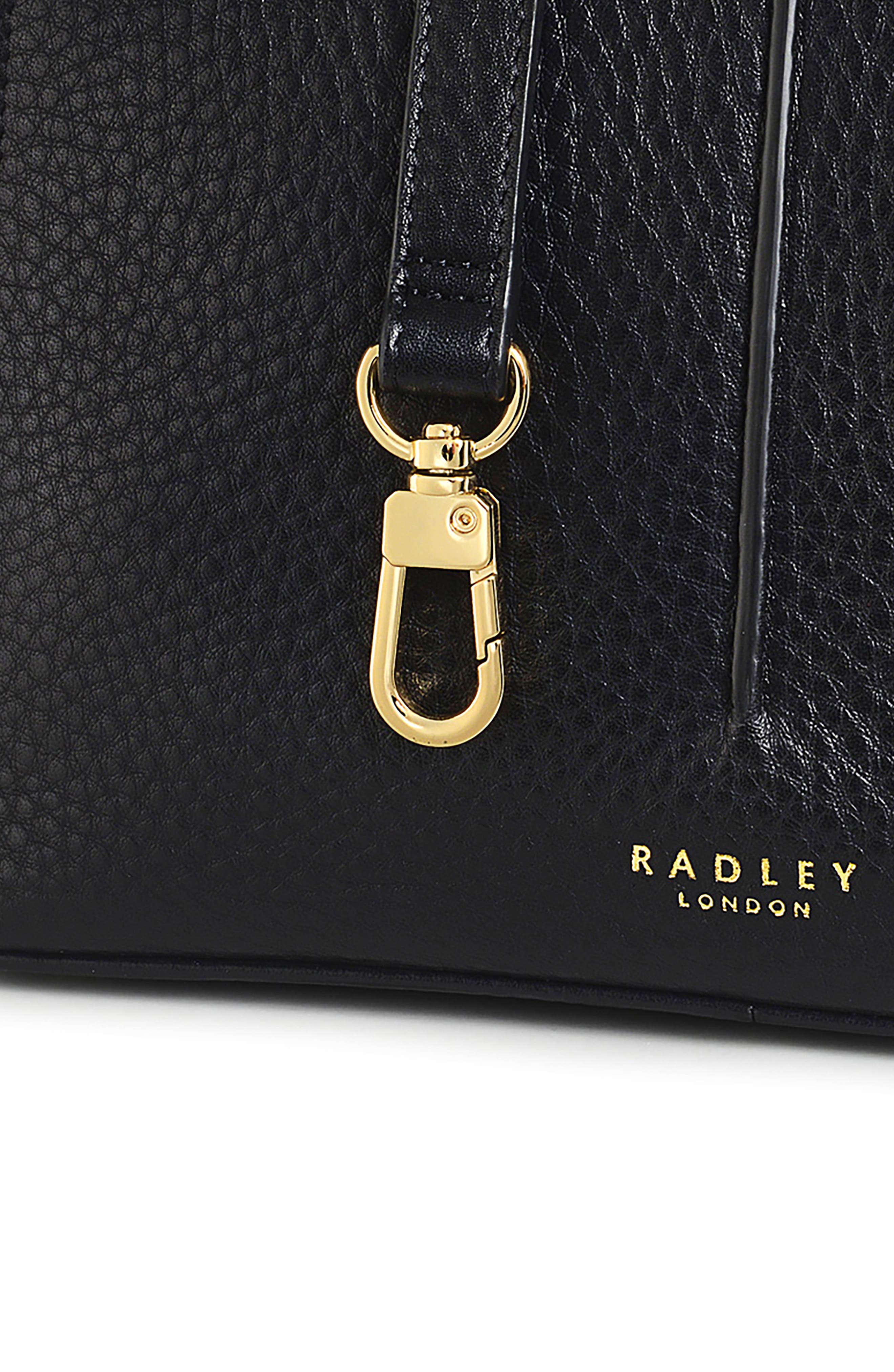 Radley Hillgate Place Medium Zip Leather Satchel, Alternate, color, Black