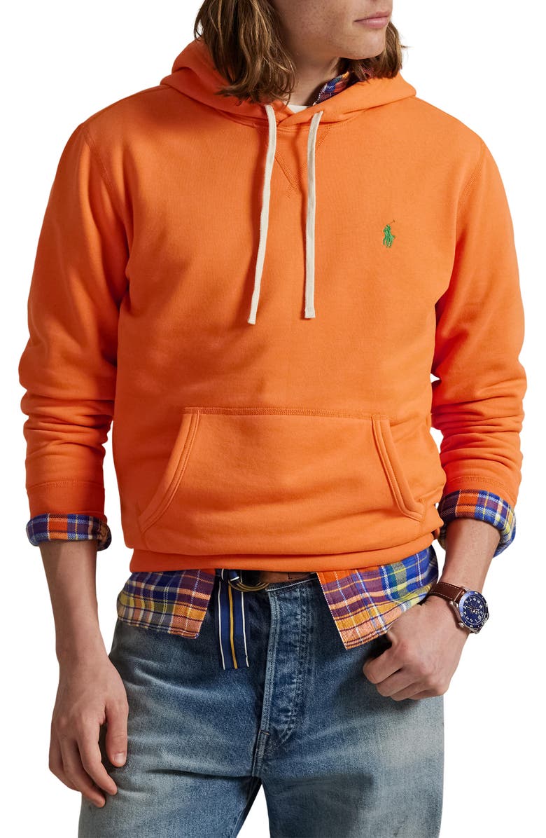 Polo Ralph Lauren Cotton Blend Fleece Hoodie, Main, color, Bedford Orange