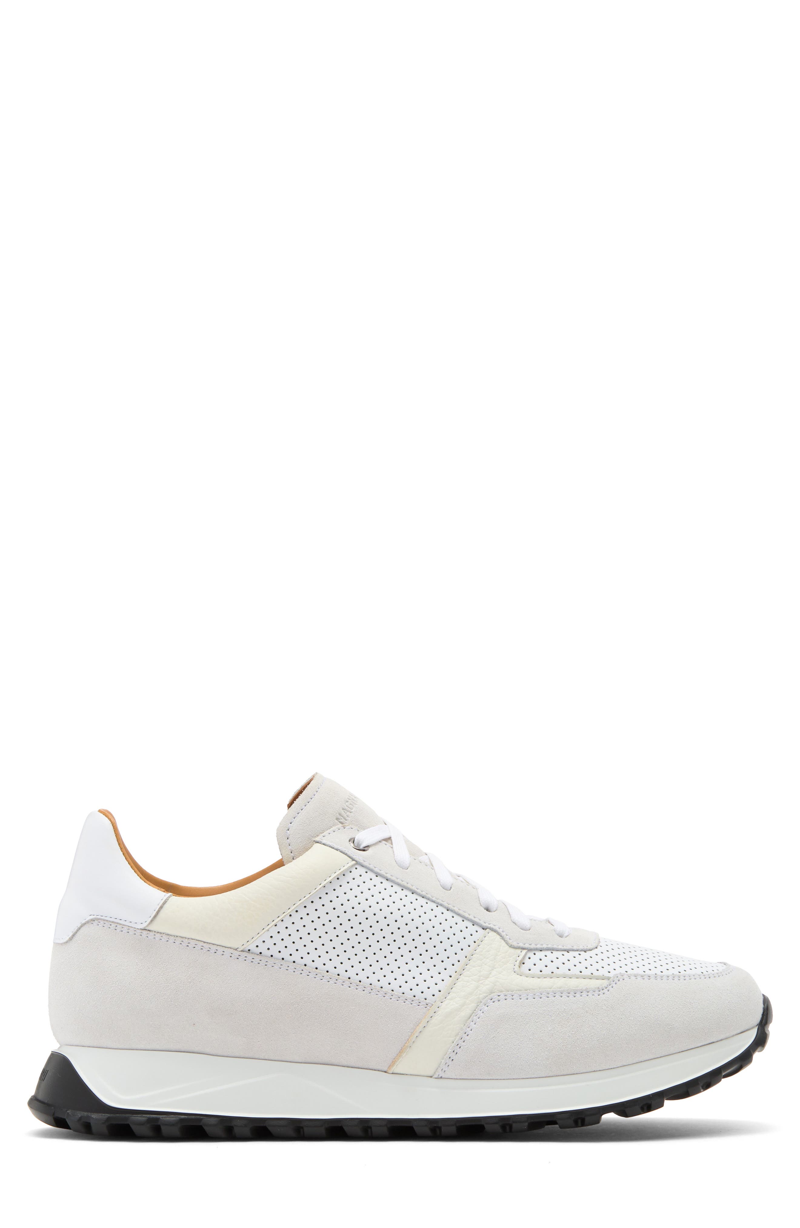 Magnanni Fado Perforated Sneaker, Alternate, color, White / White