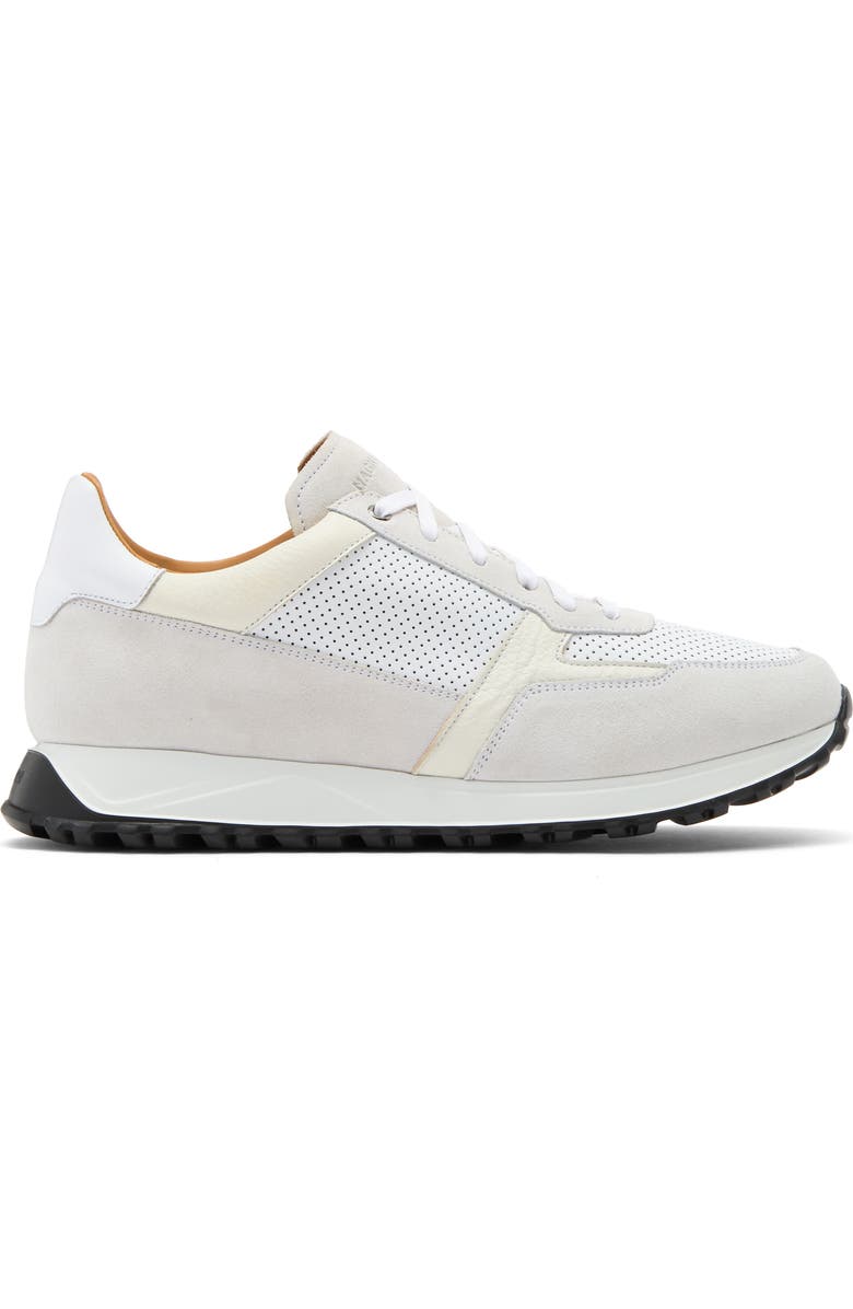 Magnanni Fado Perforated Sneaker, Alternate, color, White / White