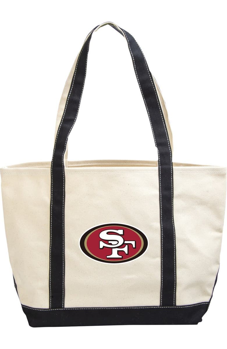 LOGO BRANDS San Francisco 49ers Canvas Tote Bag, Main, color, Cream