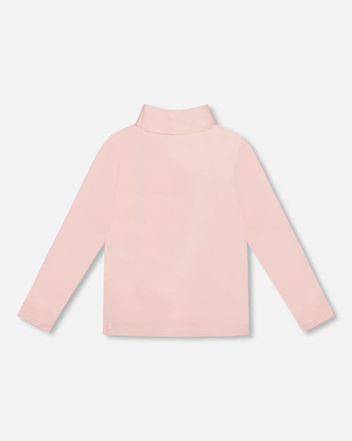 Deux Par Deux Super Soft Ribbed Mock Neck Top In Pink