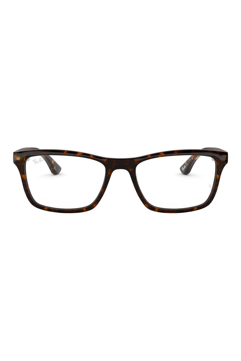 Unisex 49mm Rectangle Optical Glasses, Main, color, DK HAVANA