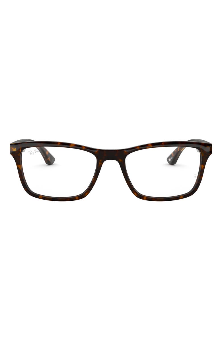 Ray-Ban 57mm Square Optical Glasses, Main, color, Dk Havana