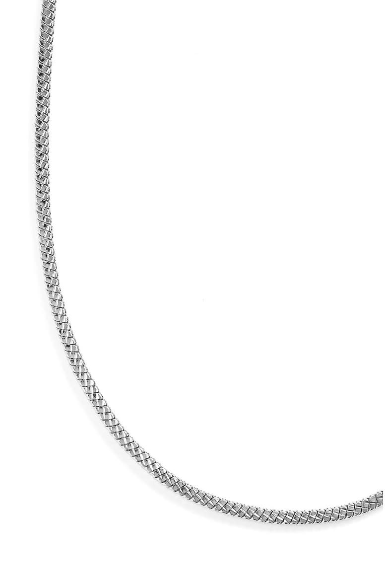 Snake Chain Collar Necklace, Alternate, color, SILVER