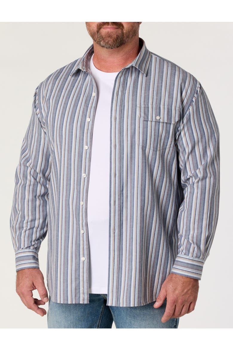 Big & Tall Multi Striped Sport Shirt, Alternate, color, BLUE MULTI