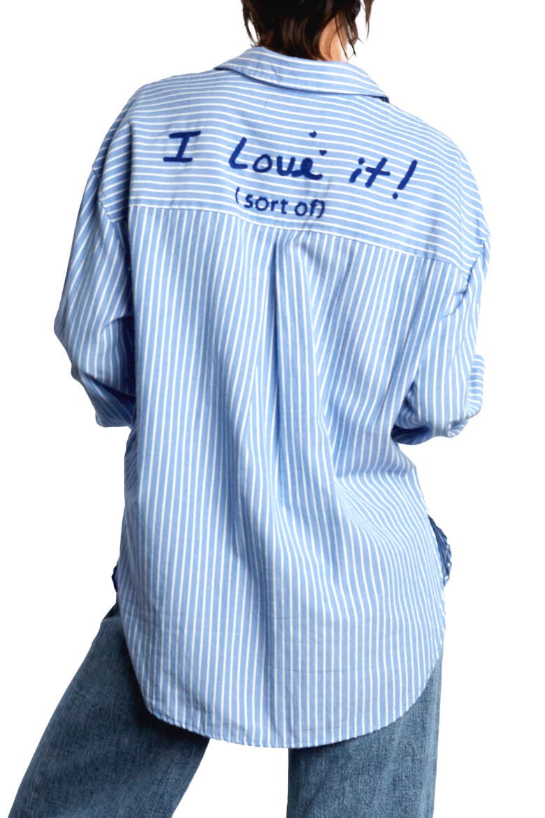 I Love It Stripe Shirt, Alternate, color, BLUE CABANA STRIPE