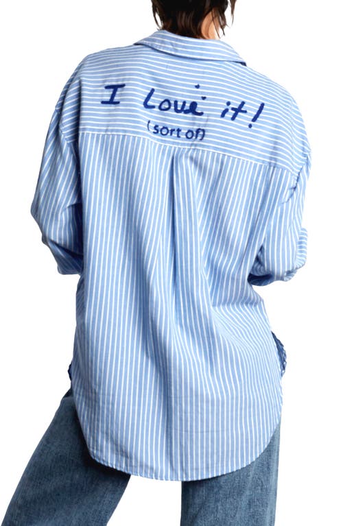 Billy T I Love It Stripe Shirt In Blue Cabana Stripe