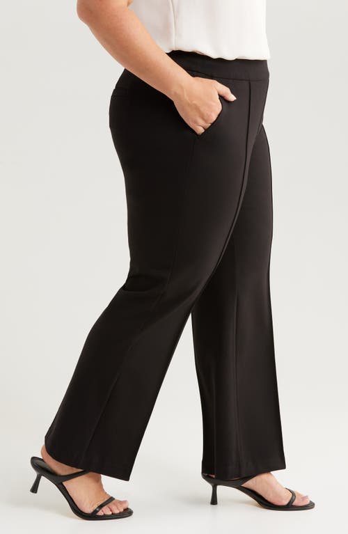 Shop Liverpool Los Angeles Seamed Pull-on Wide Leg Pants In Black