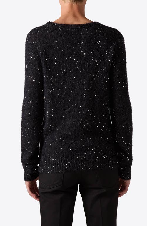 Blk Dnm Sequin Embellished Alpaca & Mohair Blend Sweater In Black Paillettes