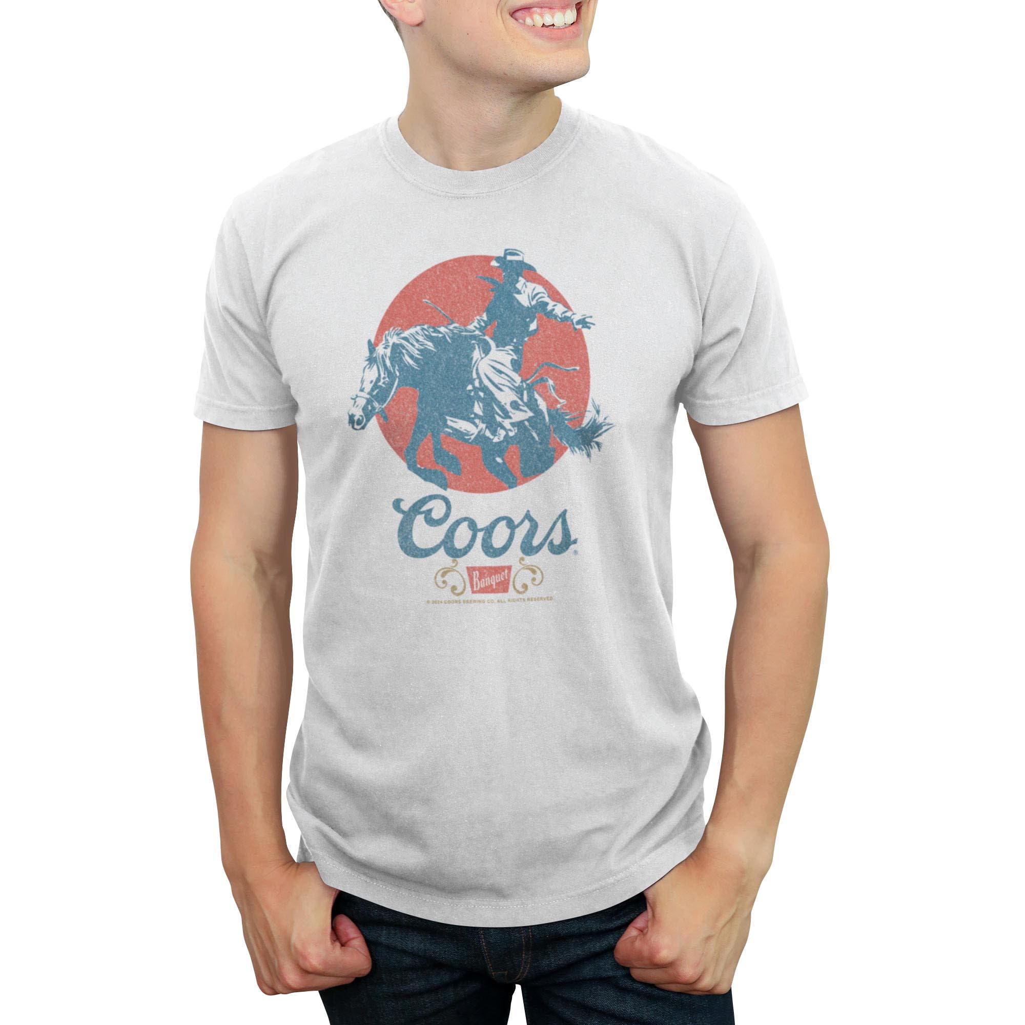 Men's Coors Brewing Company Rodeo Classic Logo  Graphic T-Shirt in White 