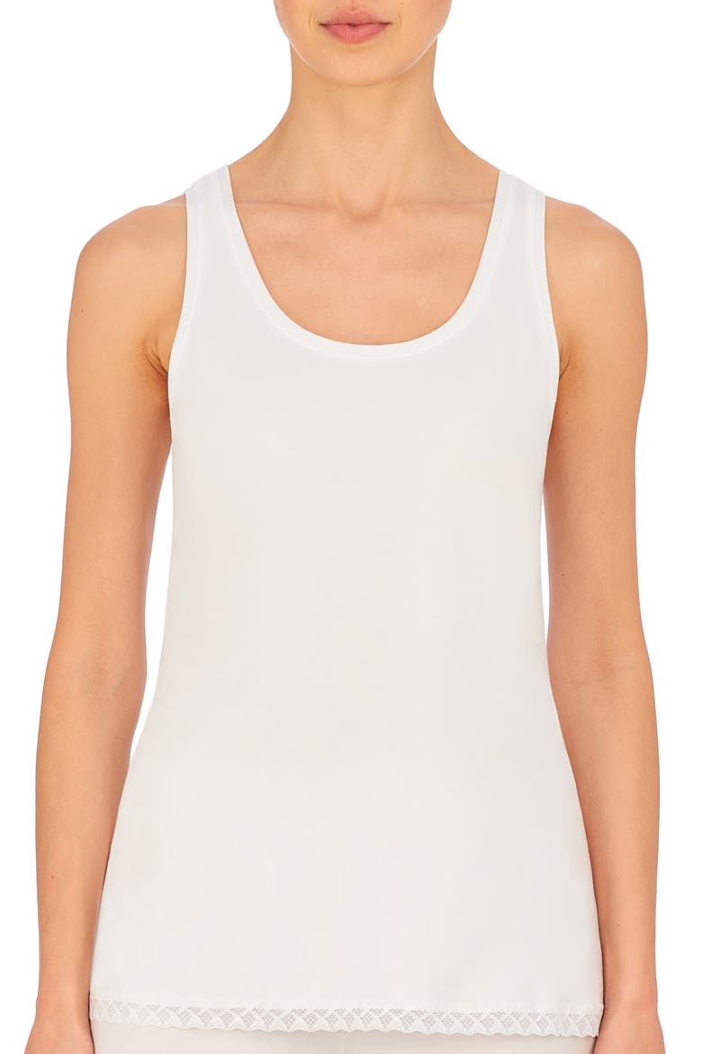 Bliss Stretch Cotton Tank, Main, color, WHITE