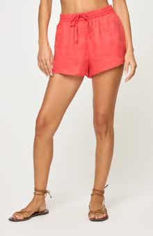 LSPACE Rio Linen Cover-Up Drawstring Shorts