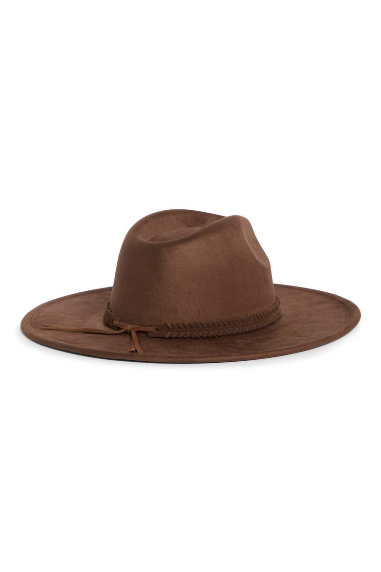 Whipstitch Trim Panama Hat, Alternate, color, CHOCOLATE BROWN