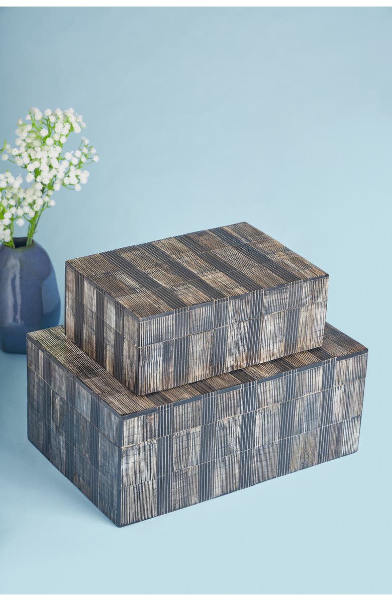 GAURI KOHLI Madison Decorative Boxes, Set of 2, Main, color, Brown