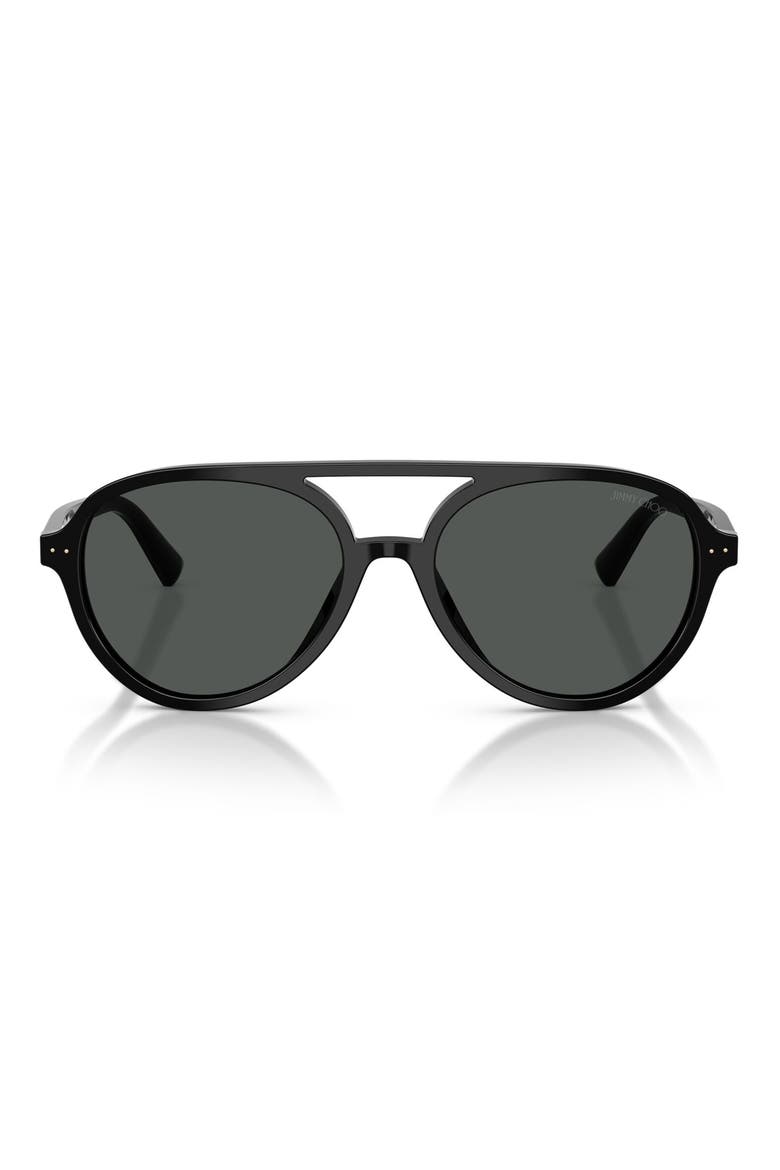 55mm Pilot Sunglasses, Main, color, BLACK / DARK GREY