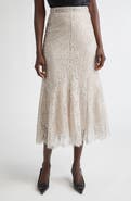 Erdem Fluted Metallic Lace Skirt
