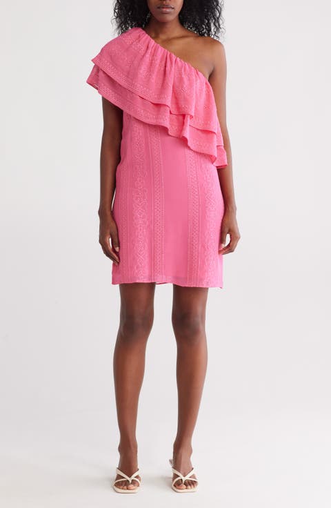 Phebe Embroidered One-Shoulder Dress