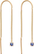 Eloise Jewelry Connection Chain Threader Earrings Natural Gemstones. Handmade in Italy