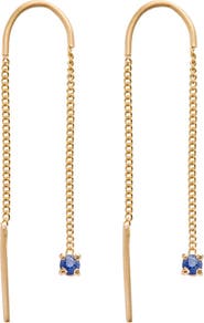 Eloise Jewelry Connection Chain Threader Earrings Natural Gemstones. Handmade in Italy
