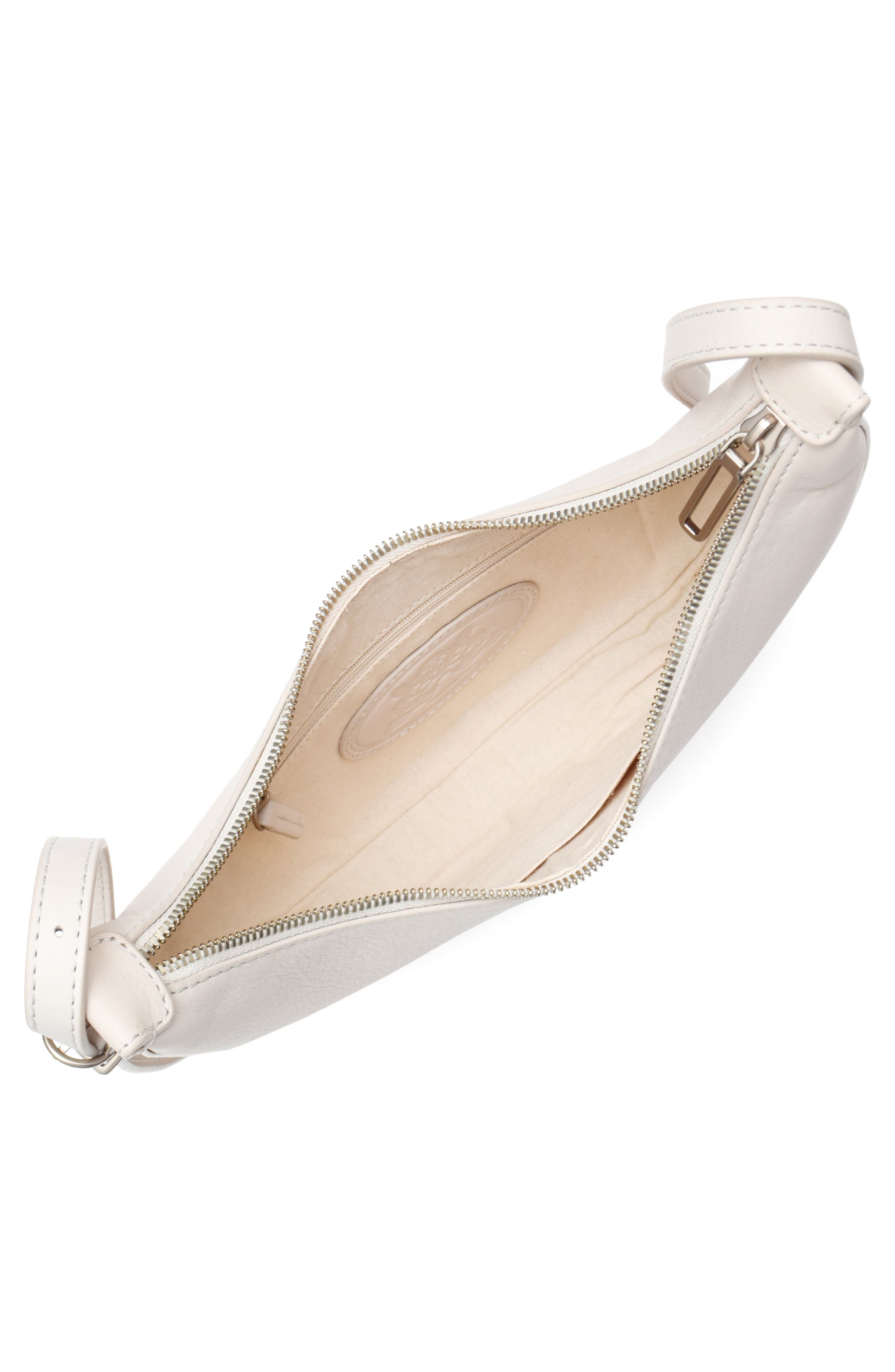 New Amsterdam Leatherworks Silas Leather Saddle Bag, Alternate, color, Ivory