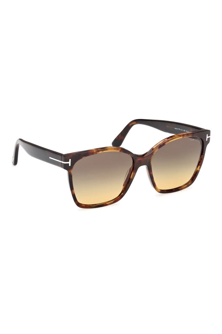 Iris 56mm Gradient Butterfly Sunglasses, Alternate, color, CRACKLED HAVANA / SMOKE LENS