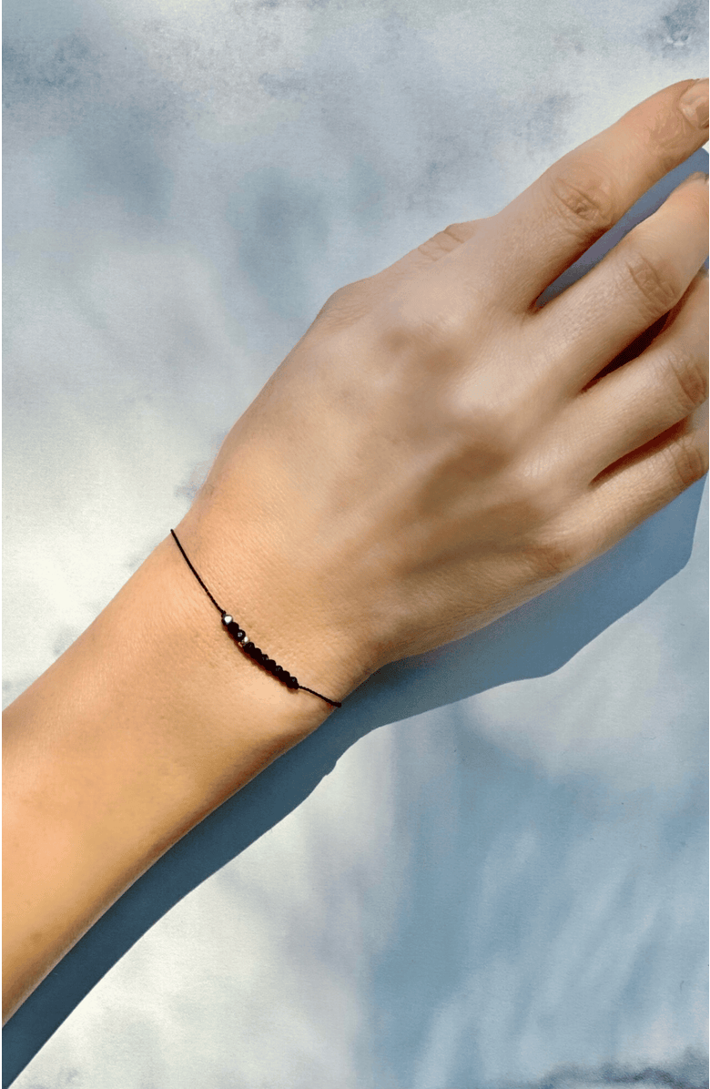 C. GRASSI The Energy Project Bracelet - Protection With Black Tourmaline & Solid 14K Gold Bead, Alternate, color, Black