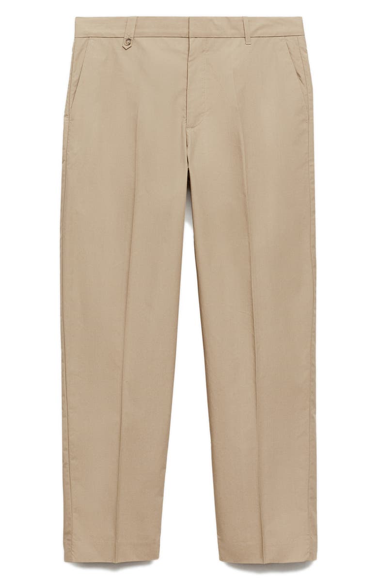 MANGO Regular Fit Cotton Pants, Alternate, color, Beige