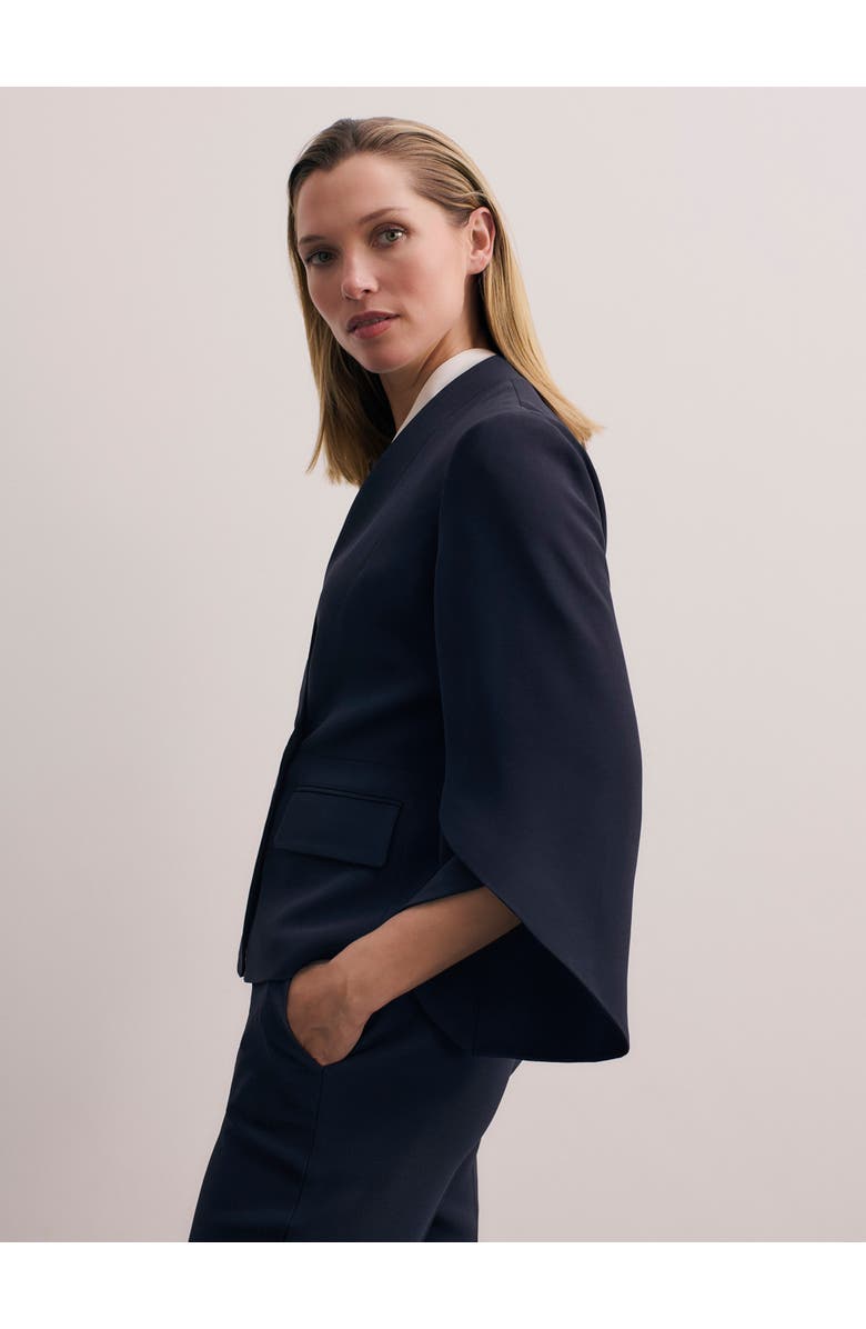The Fold Ansdell Clever Crepe Blazer, Alternate, color, Navy