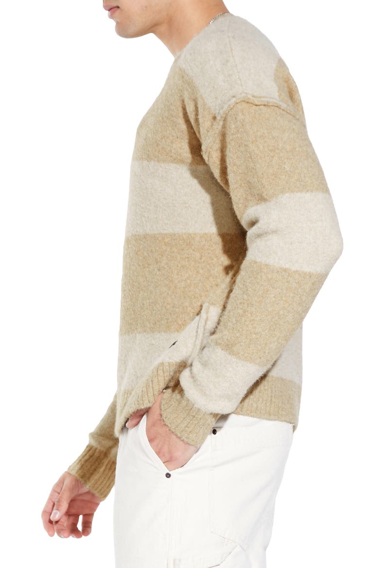 Rothko Stripe Crewneck Sweater, Alternate, color, KHAKI