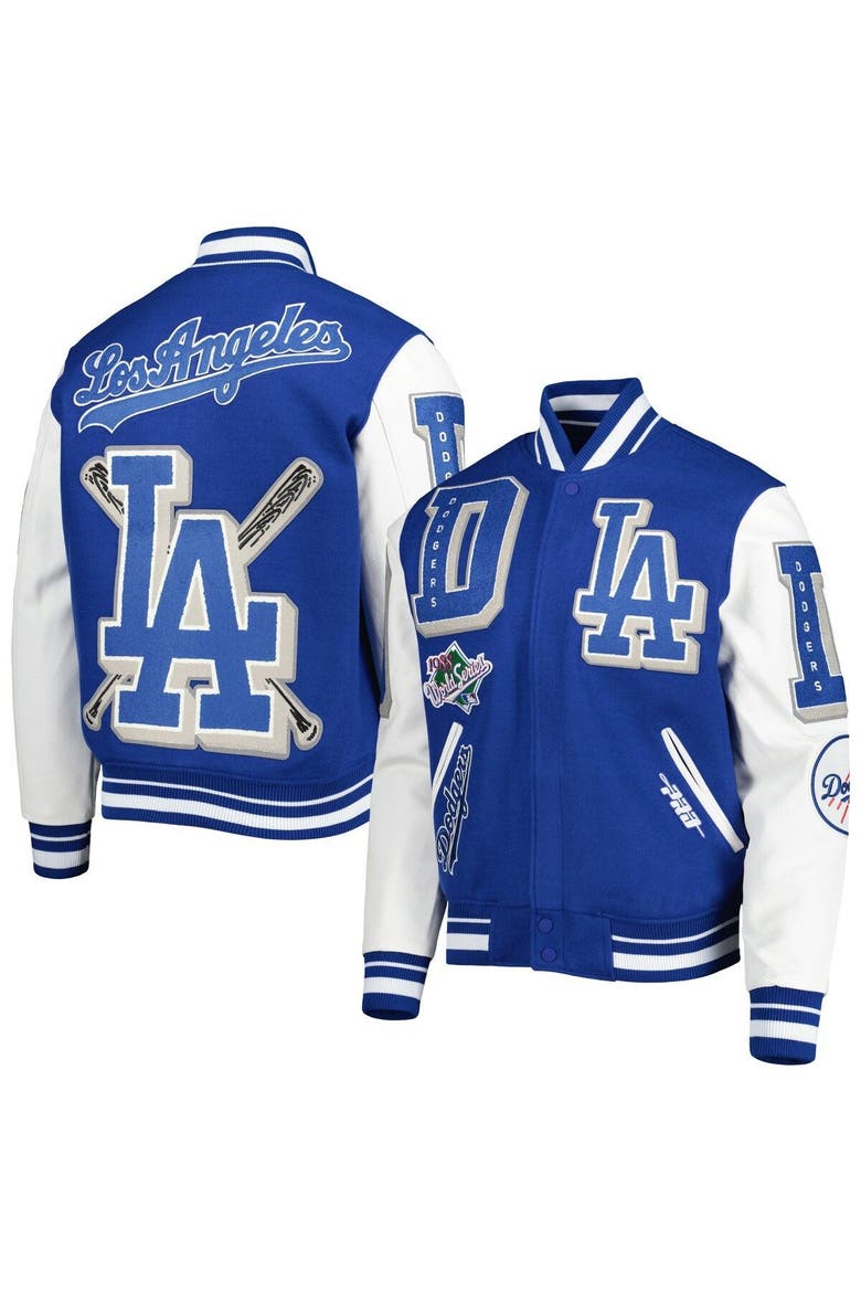 Men's Pro Standard Royal Los Angeles Dodgers Mash Up Logo Varsity Full-Zip Jacket, Main, color, Royal