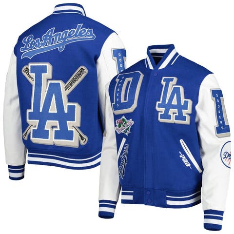 Men's Pro Standard Royal Los Angeles Dodgers Mash Up Logo Varsity Full-Zip Jacket