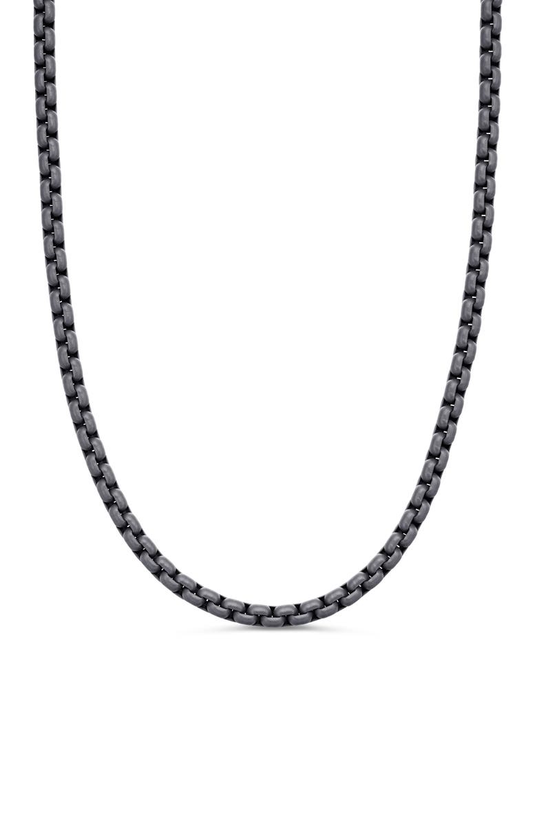 David Yurman Men's Box Chain Necklace in Sterling Silver with Grey Stainless Steel, 4mm, Main, color, 