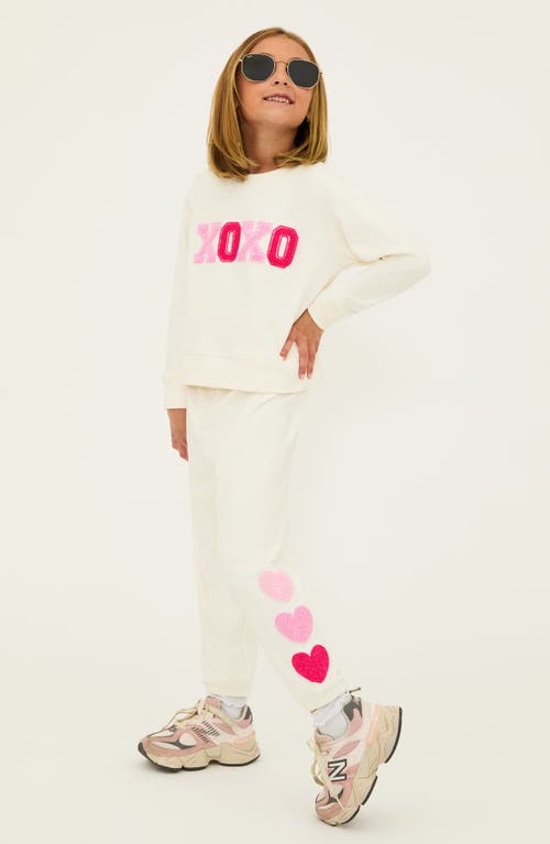 Beach Riot Kids' Little Cassia Appliqué Graphic Sweatshirt In White