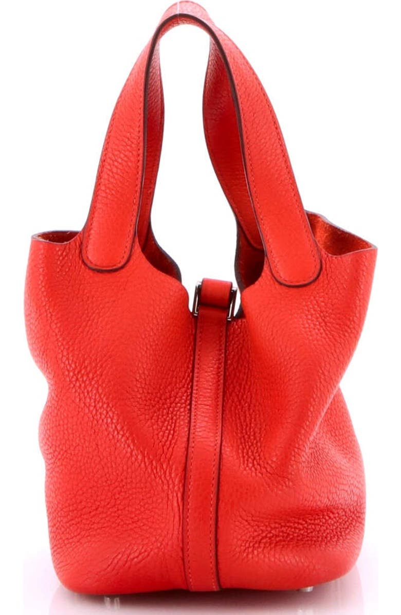Pre-Owned Hermes Picotin Lock Bag Clemence PM, Alternate, color, Rouge Tomate