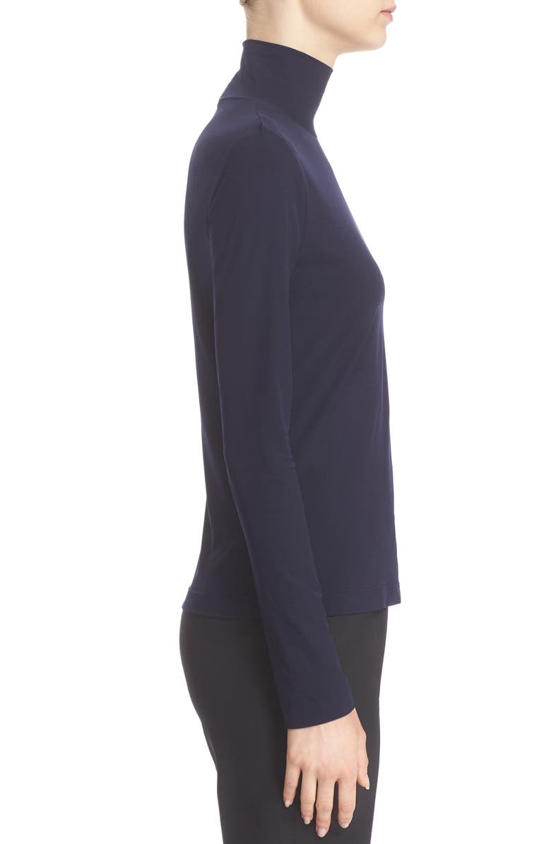 ST. JOHN Nuda Fine Jersey Turtleneck Top, Alternate, color, Nv00 Navy
