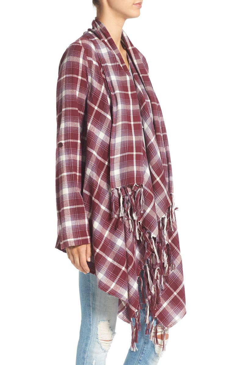 Billabong 'Once Again' Cotton Plaid Cardigan, Alternate, color,