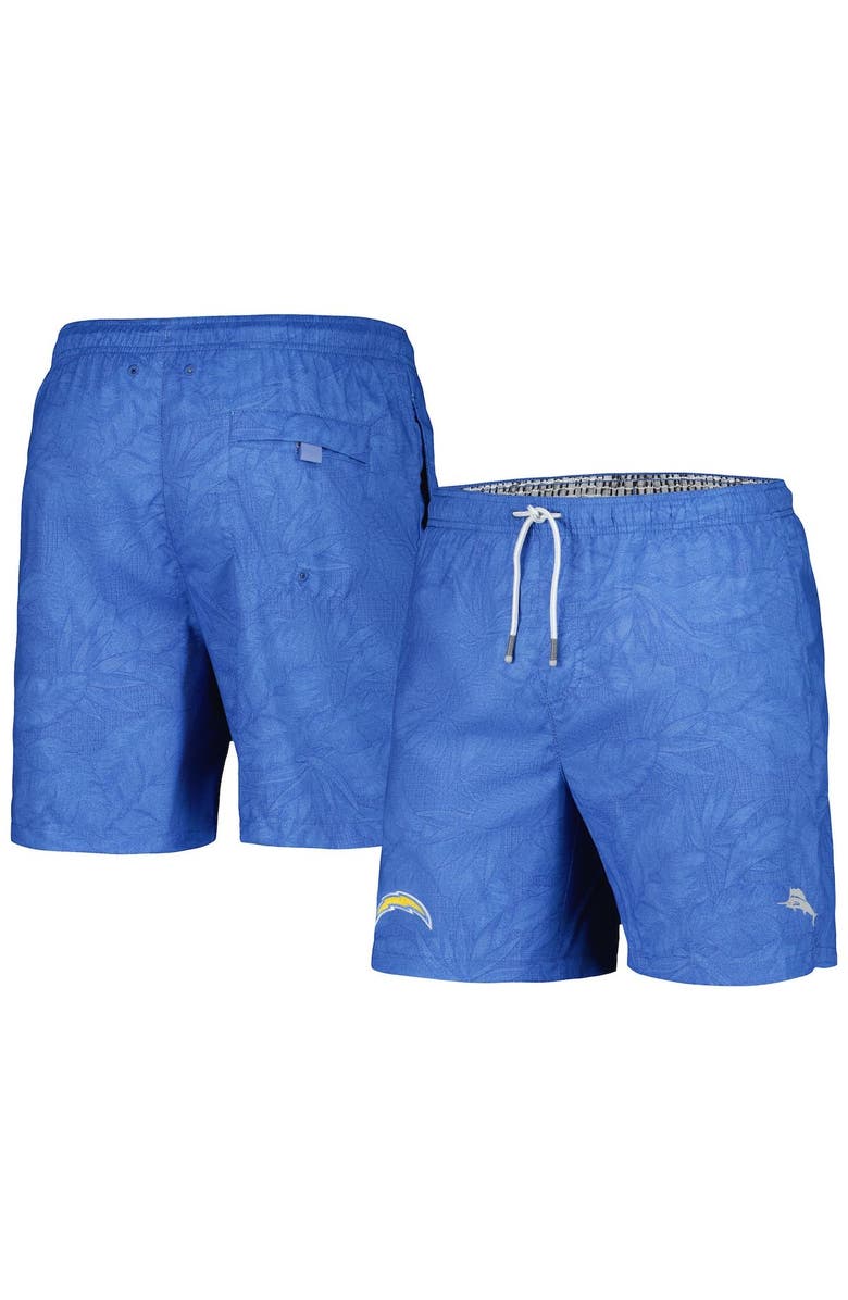 Tommy Bahama Men's Tommy Bahama Powder Blue Los Angeles Chargers Naples Layered Leaves Swim Shorts, Main, color, Powder Blue