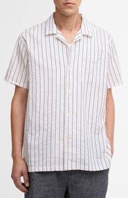 Barbour Park Pinstripe Cotton Seersucker Camp Shirt