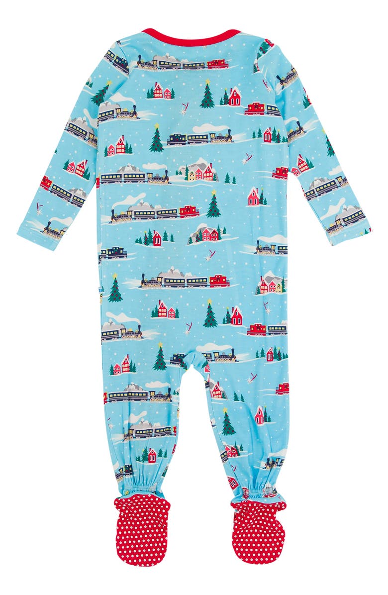 RuggedButts All Aboard Fitted Footie Pajamas, Alternate, color, 