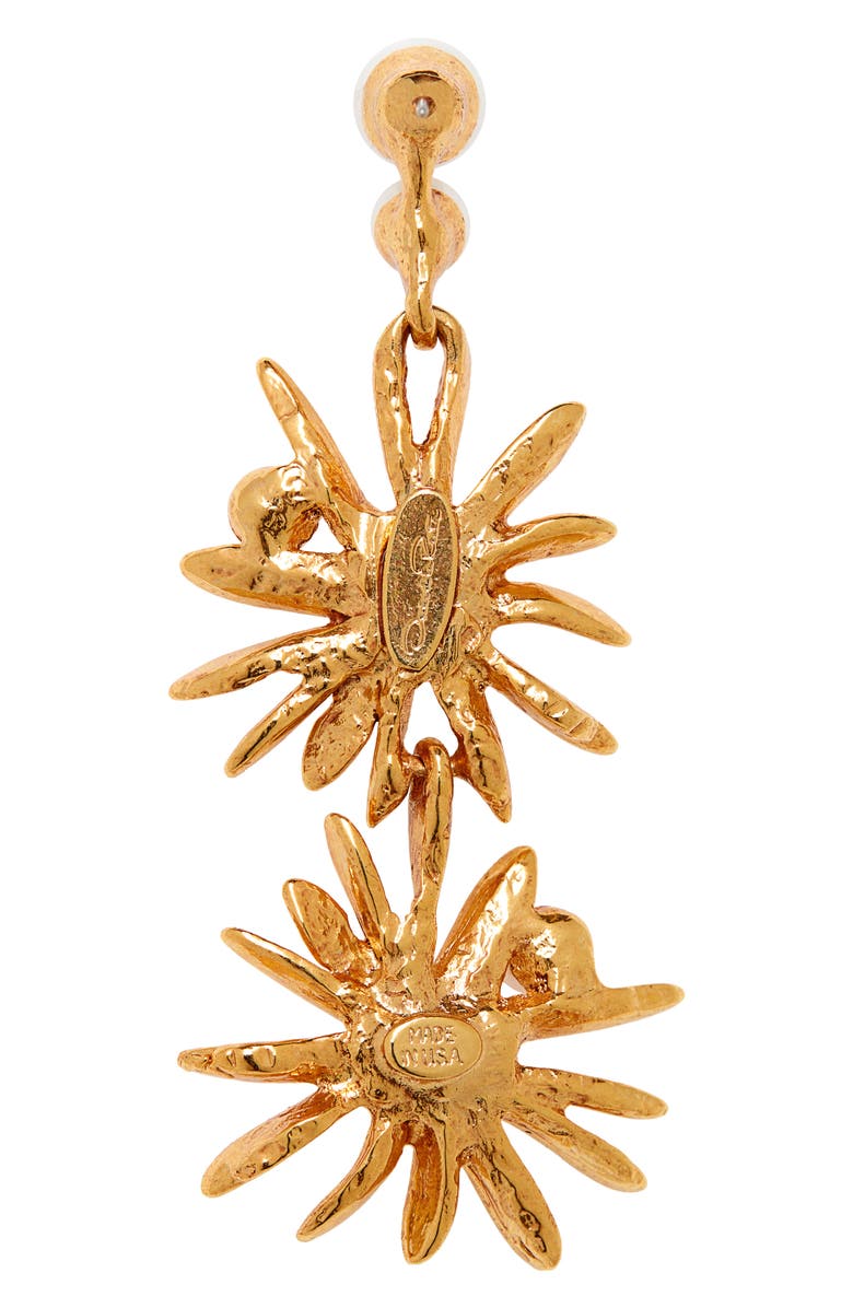 Oscar de la Renta Imitation Pearl Starburst Drop Earrings, Alternate, color, 