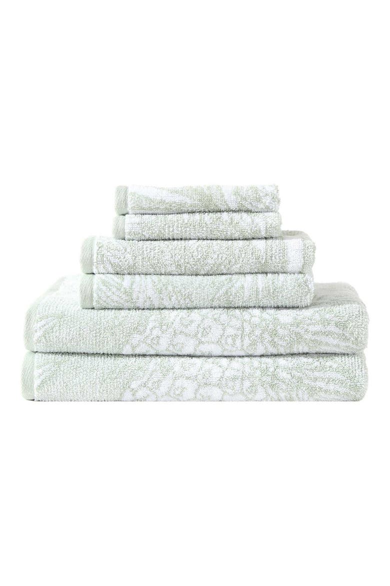 Pineapple Venture 6-Piece Towel Set, Main, color, LIGHT-PASTEL GREEN
