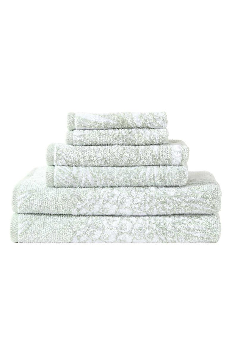 Tommy Bahama Pineapple Venture 6-Piece Towel Set, Main, color, Light-Pastel Green
