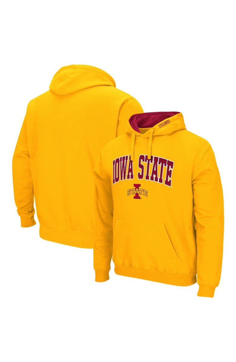 COLOSSEUM Men's Colosseum Gold Iowa State Cyclones Arch & Logo 3.0 Pullover Hoodie, Main, color, Gold